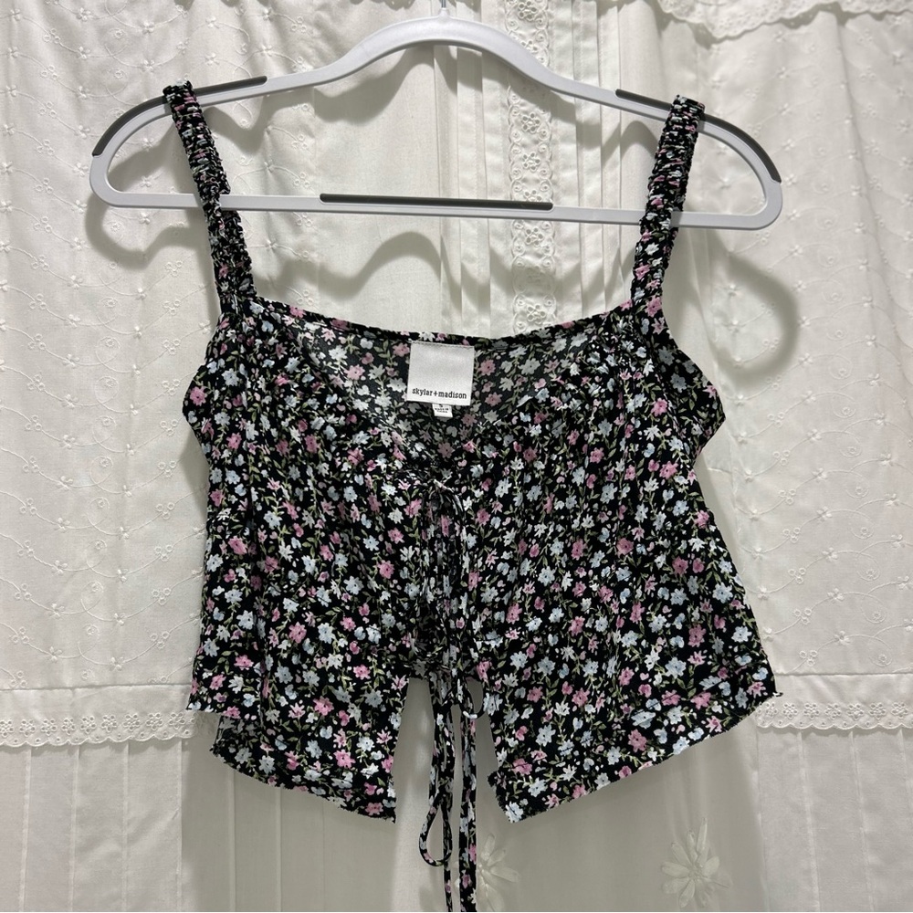 Skylar and Madison Floral Tie Top
